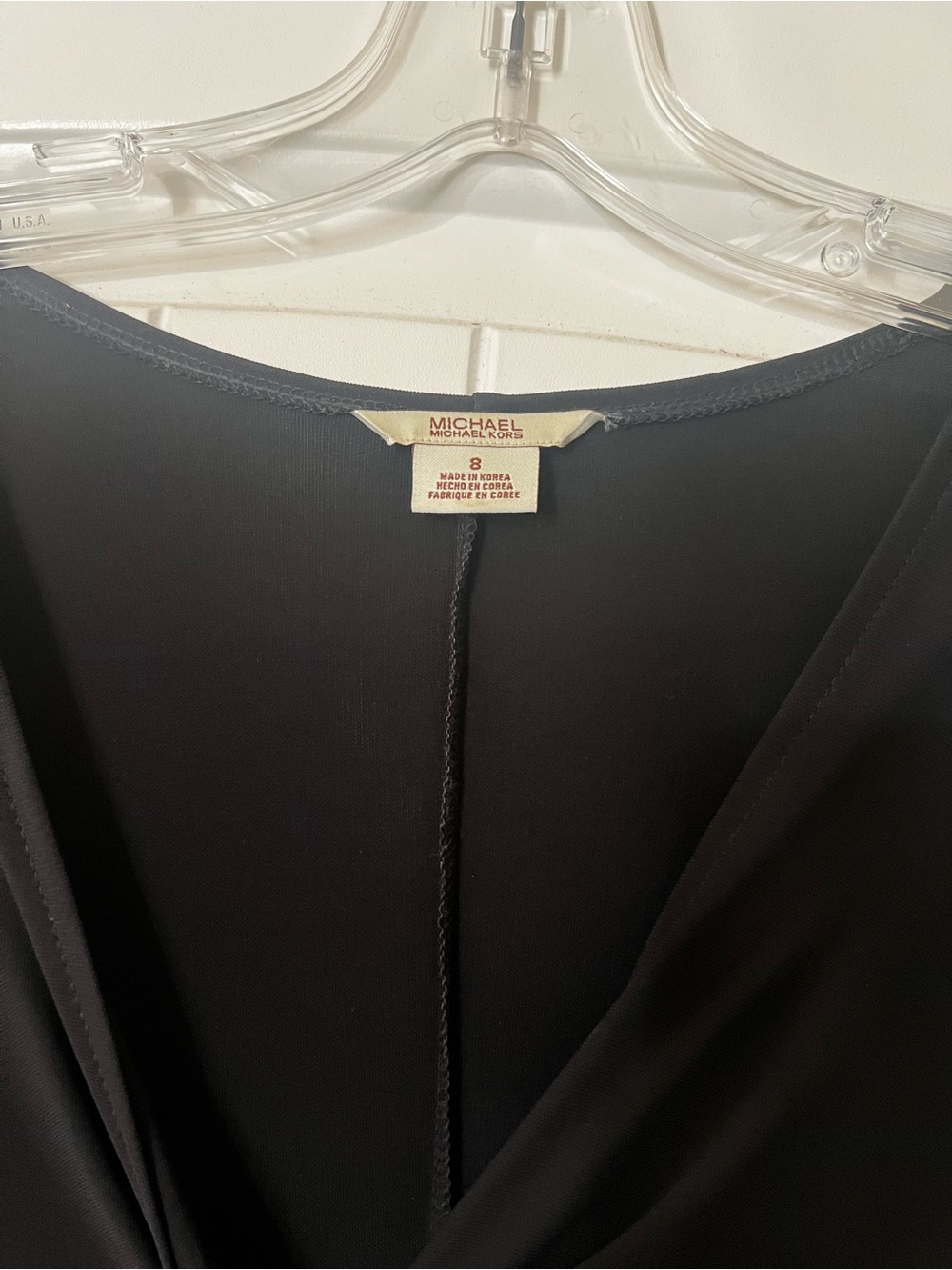 Michael Kors Black Wrap V-Neck Dress